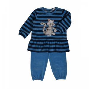 V - Velours cotton blend 958 donkerblauw